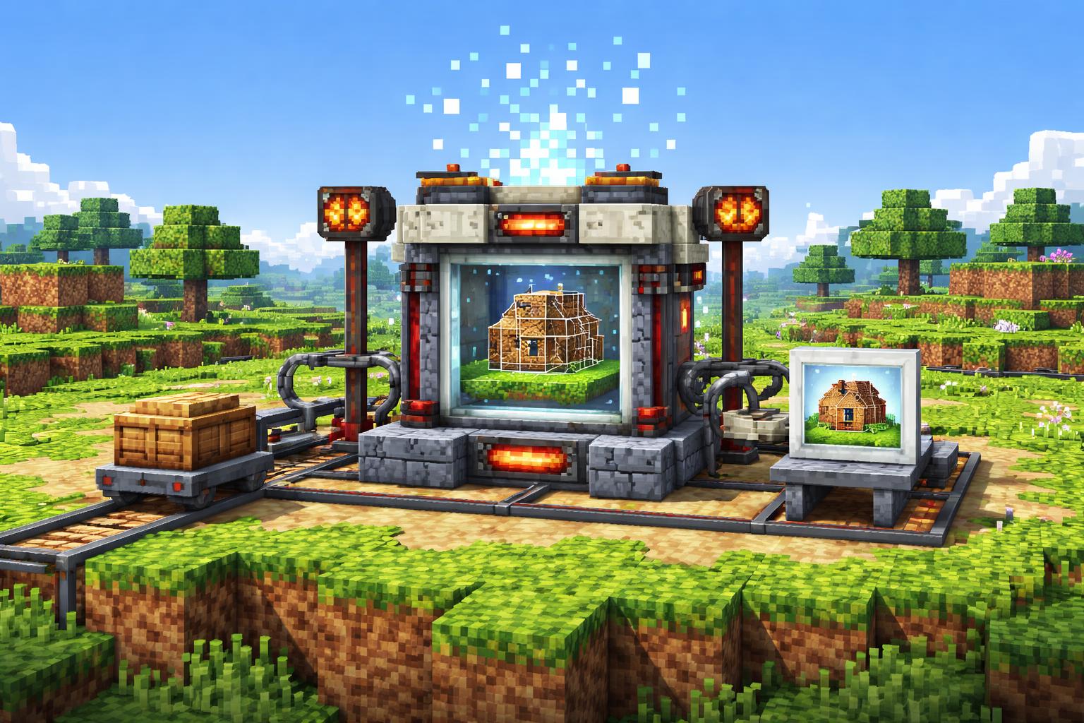 Voxel render chamber transforming a 3D model into an image