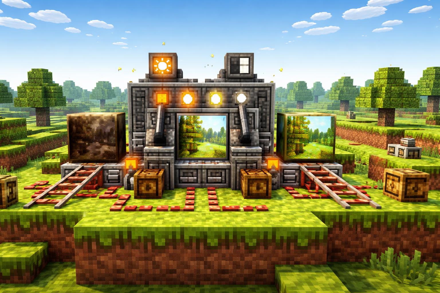 Hero banner showing a voxel image-tuning machine