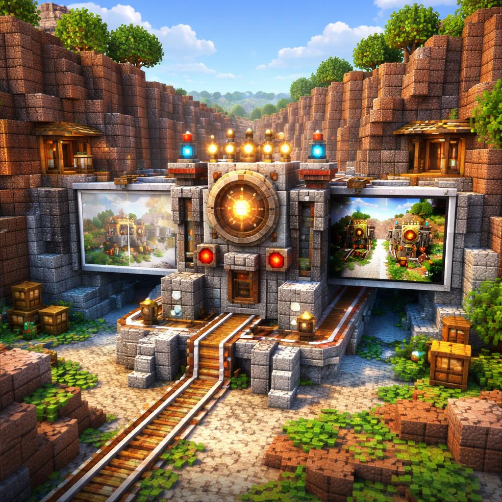 Voxel scene showing a contrast adjustment workflow
