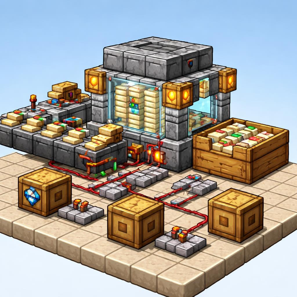 Voxel workshop scene with JSONL records being grouped into one organized JSON array