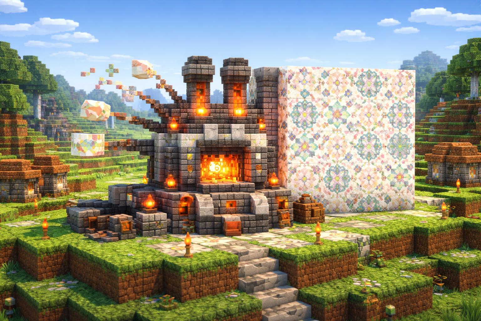 Hero banner showing a voxel machine converting SVG code into a CSS background image