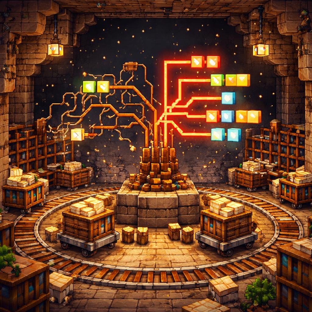 Voxel cave library showing bookmark nodes being rewritten into a cleaner tree