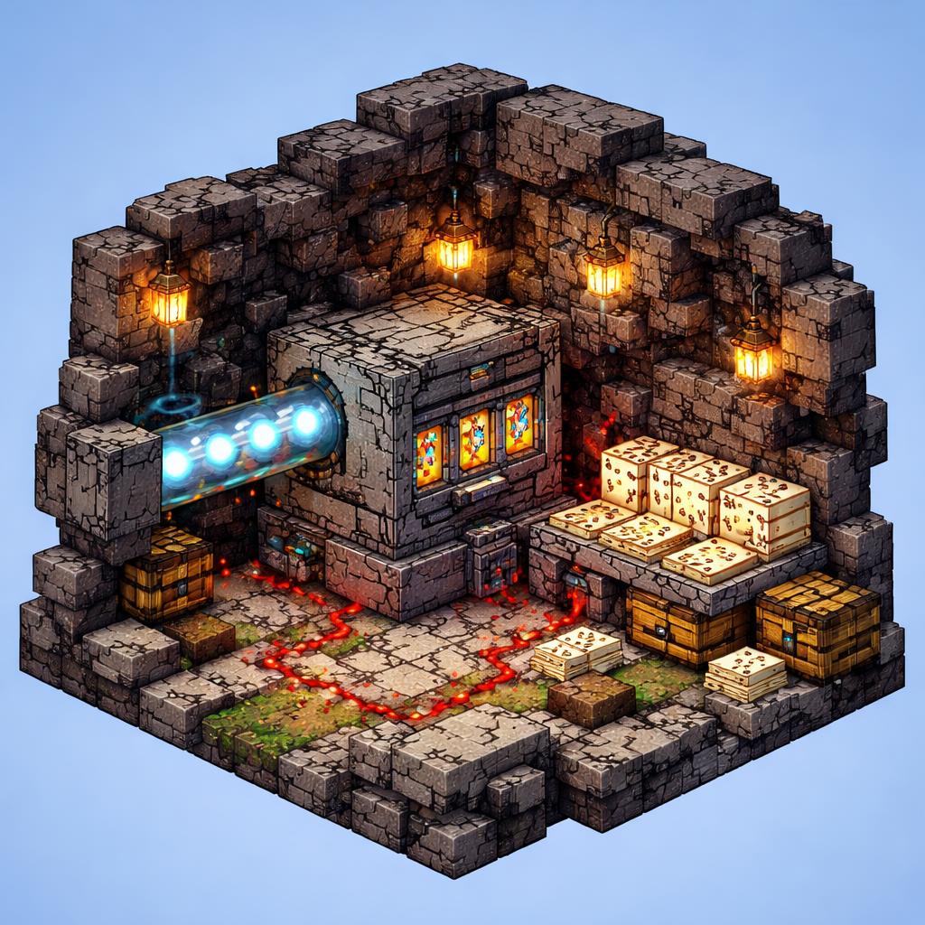 Morse cave communications hub illustration