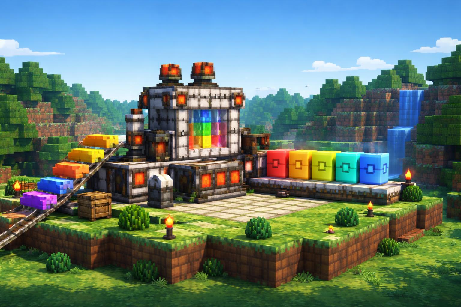 Voxel banner showing a palette refinery extracting swatches from an image