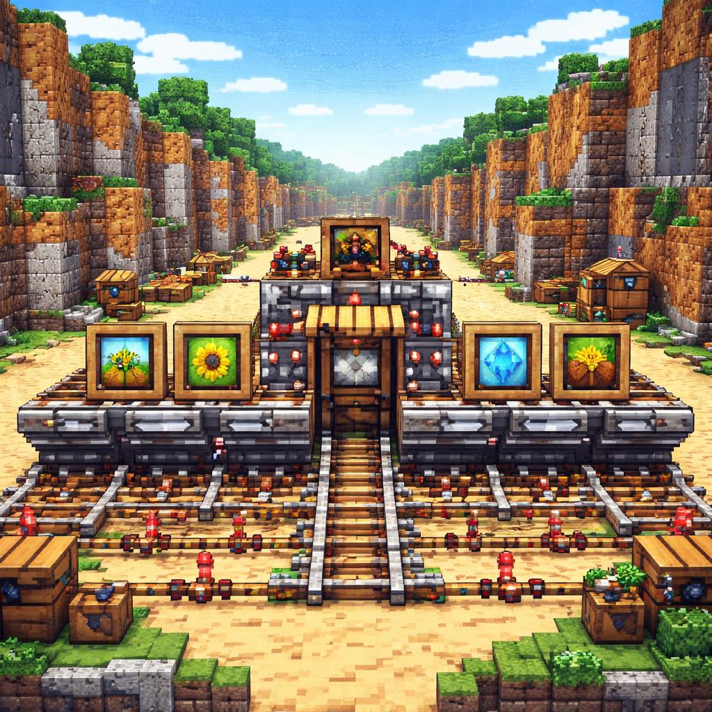 Voxel workshop showing a GIF being reversed on a redstone track