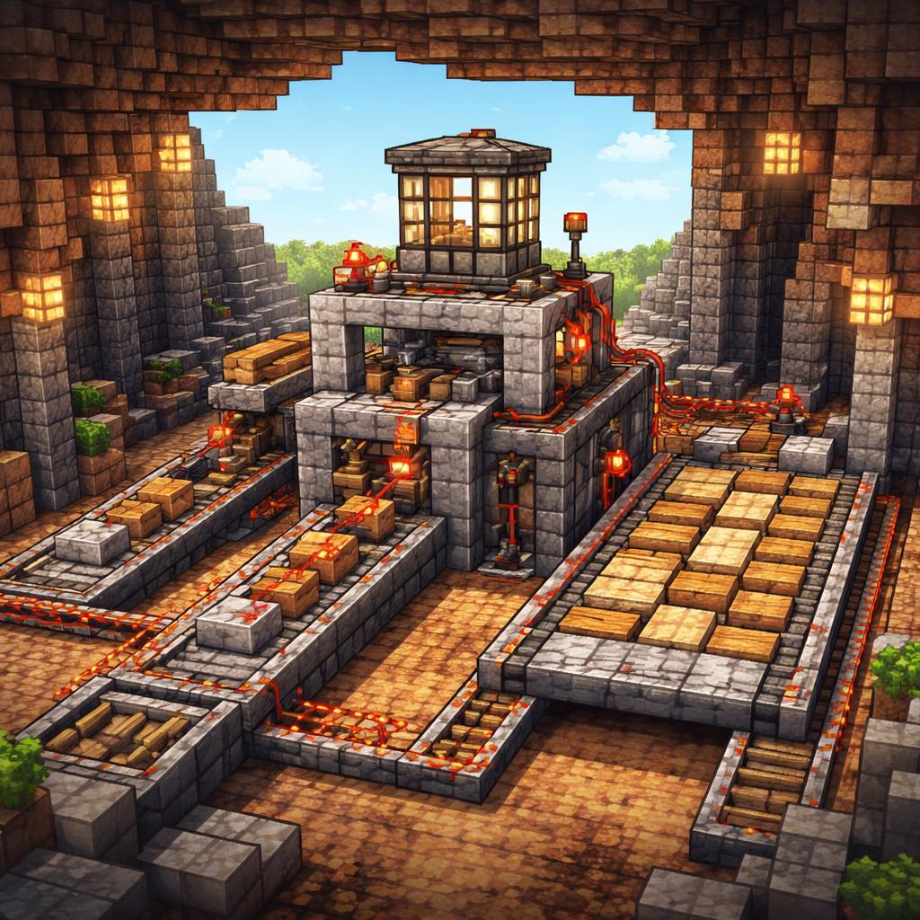 A voxel cave machine aligning data into a table grid