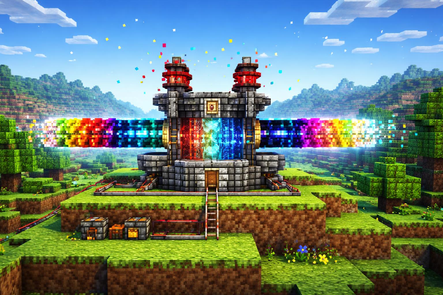 Hero banner showing a voxel machine inverting colors