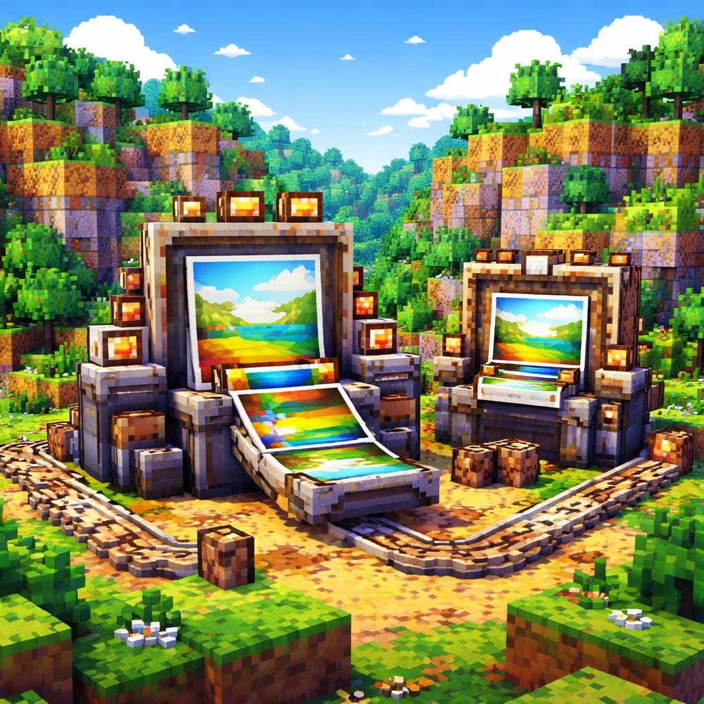 Voxel scene with posterization and border effects
