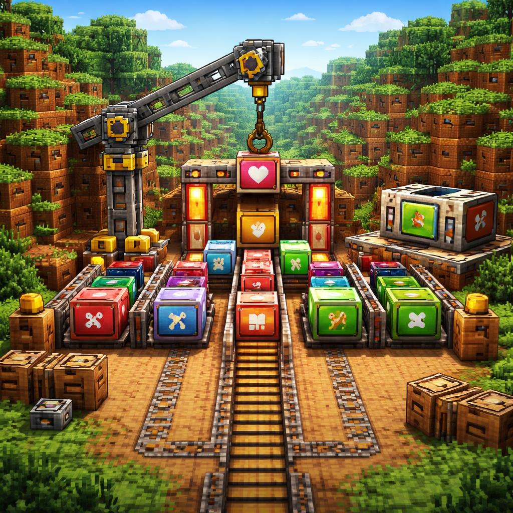 Voxel scene showing clips being sorted before the merge