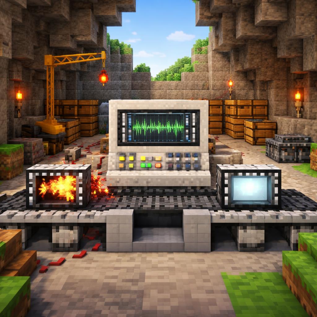 A voxel editing station transforming a noisy clip into a muted one