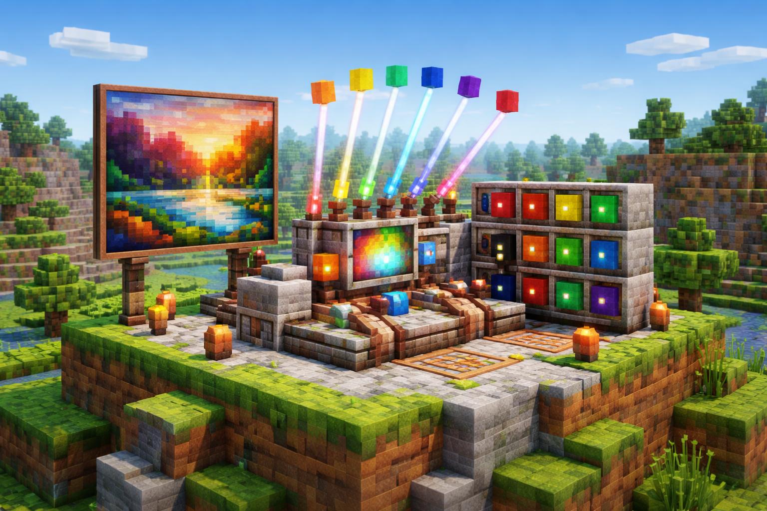 Voxel color sampling workstation for picking color codes from an image