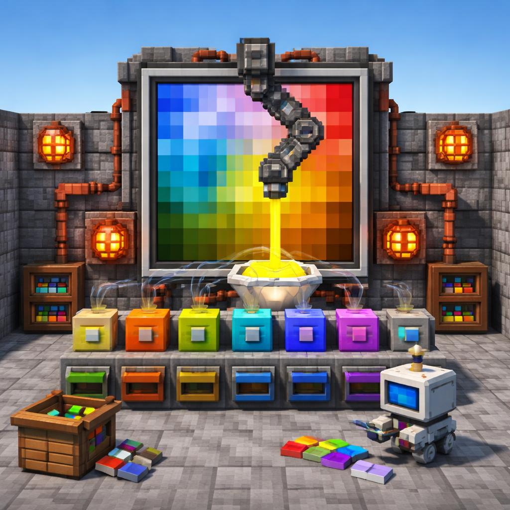 Voxel machine extracting a palette from a selected pixel
