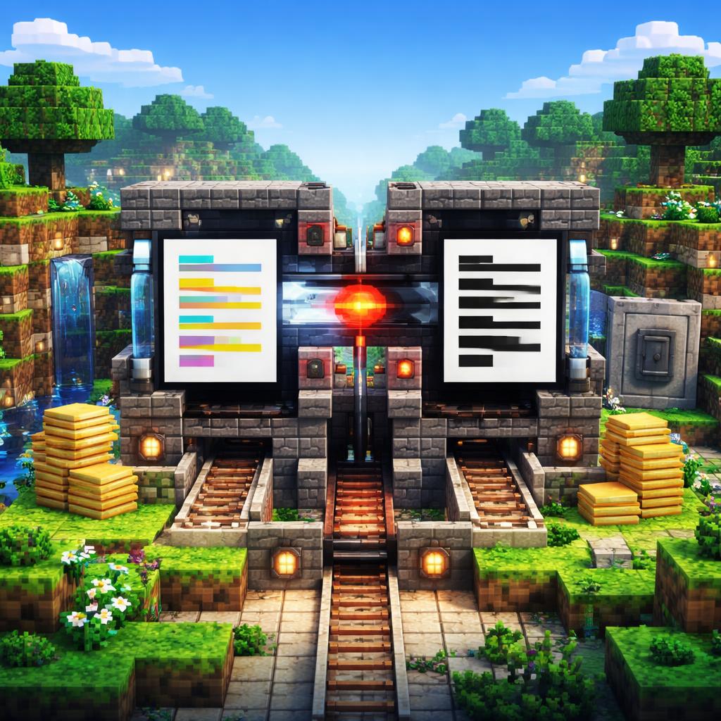 Voxel before-and-after scene showing exposed content transformed into a clean redacted PDF
