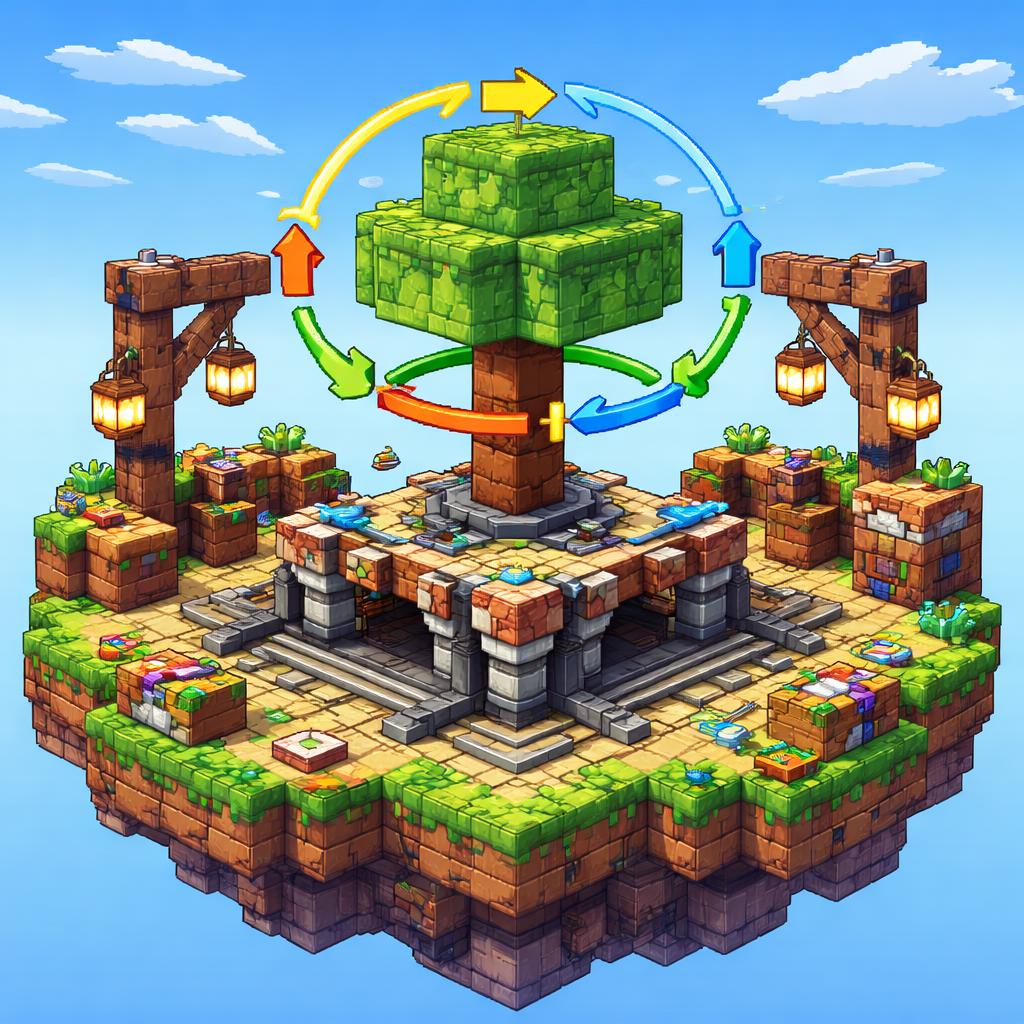 A voxel workshop scene showing a 3D model being rotated and scaled
