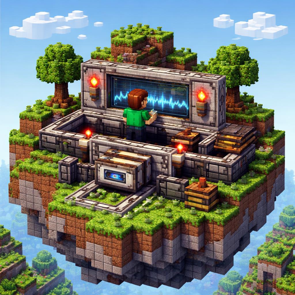 Voxel illustration of an audio timeline being trimmed