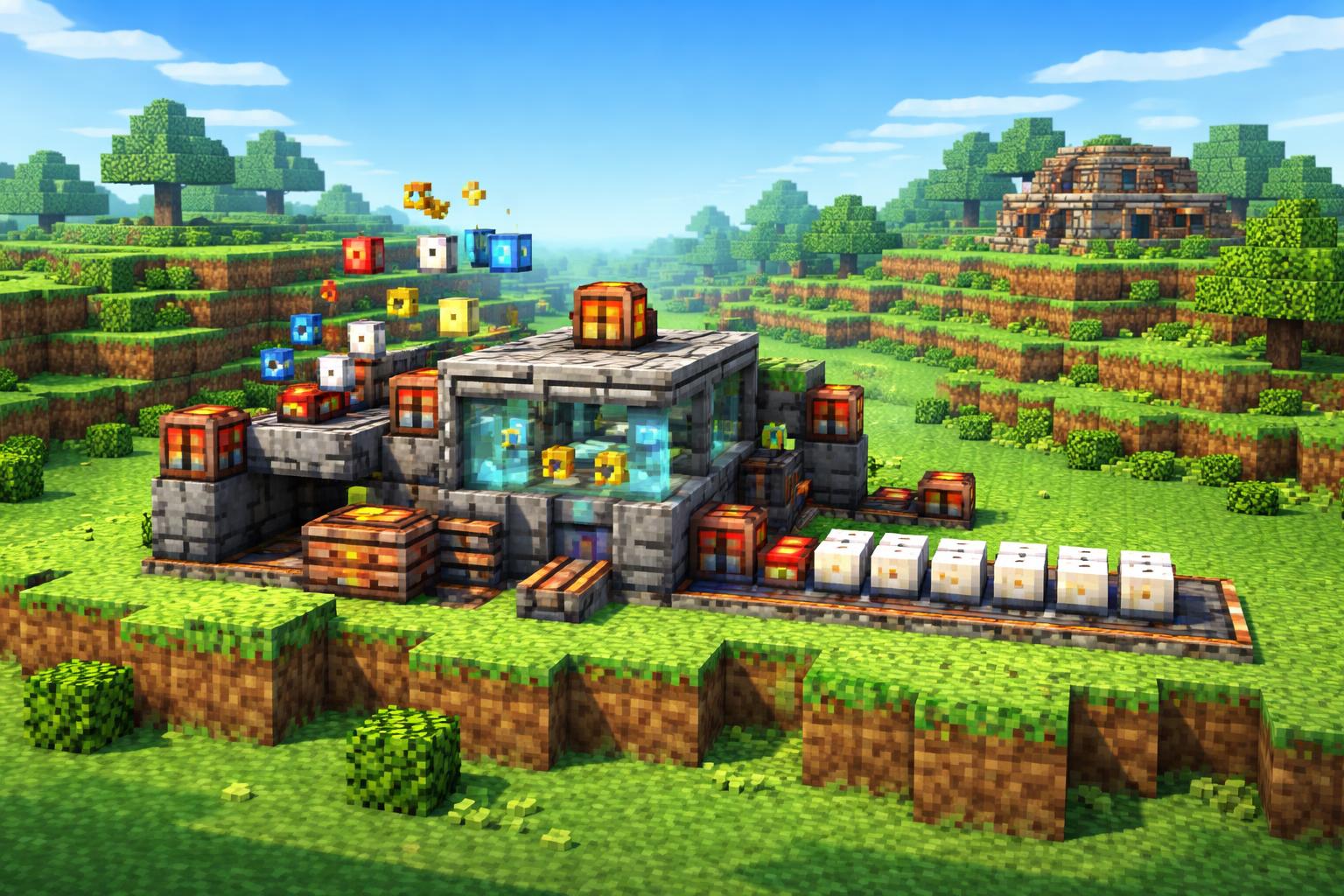 Hero banner showing a voxel machine converting text into a clean slug
