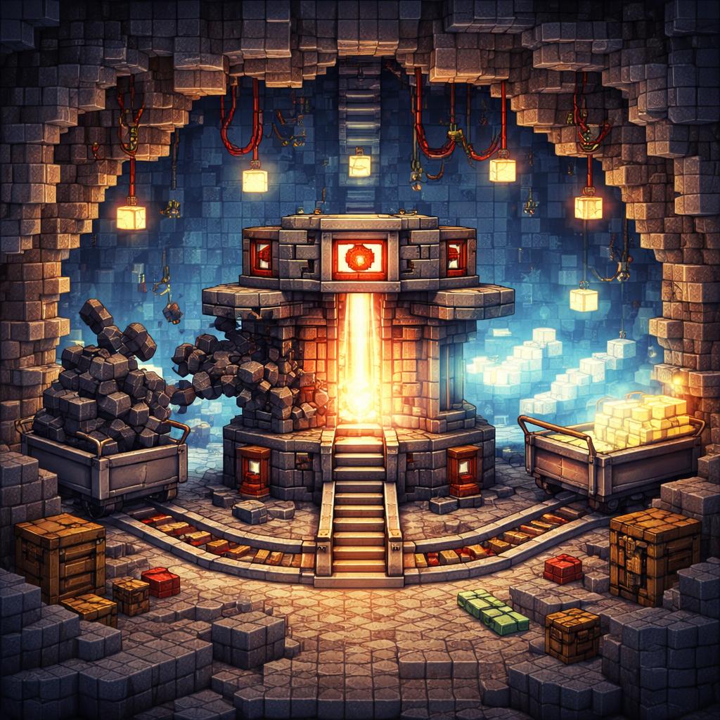 Voxel cave scene showing dead branches being pruned from code