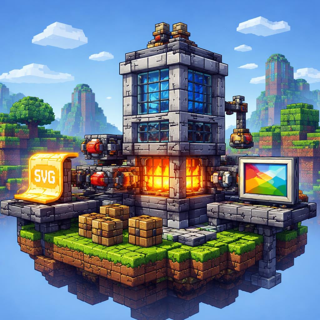 A voxel factory turning vector outlines into exported image output