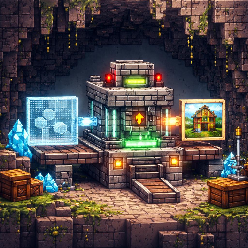 Voxel cave lab showing SVG conversion output and export workflow