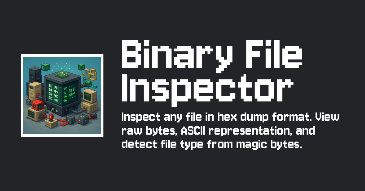 Inspector de archivos binarios — Visor hexdump online — Tiny-Online.Tools