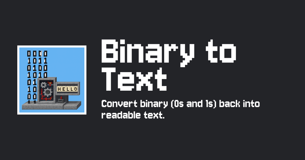 Binary to Text — Convert Binary Code to Readable Text Online — Tiny ...